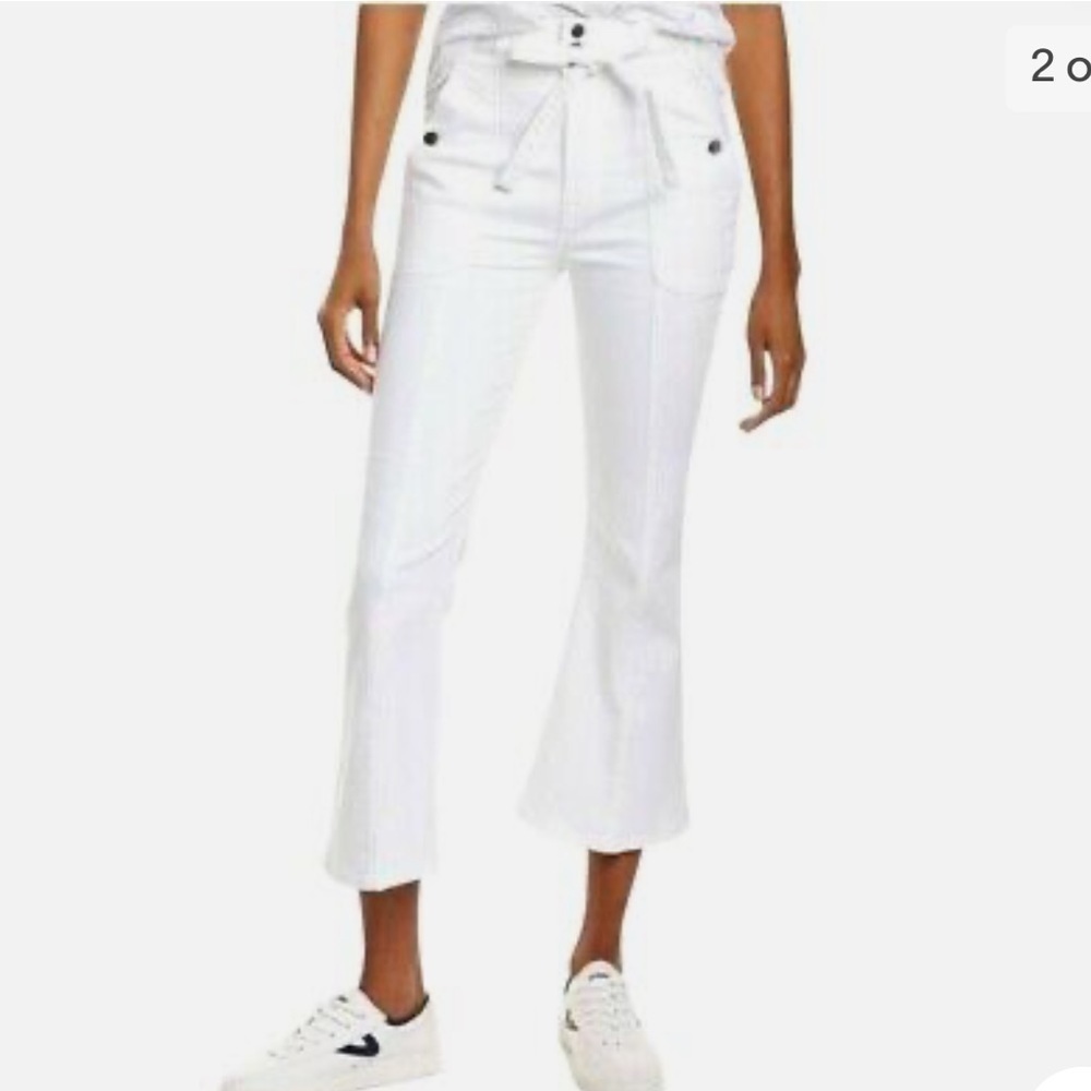 Frame White Flare Crops Jeans